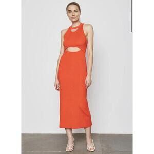 Bailey 44 Kim Maxi Dress in Orange Crush with Front Cutout Size Large